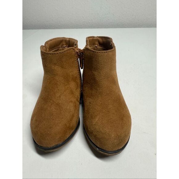 Cat & Jack Girl’s Booties Opal Brown Cognac Faux Suede Zipper Boots SIZE 6 - Picture 3 of 8